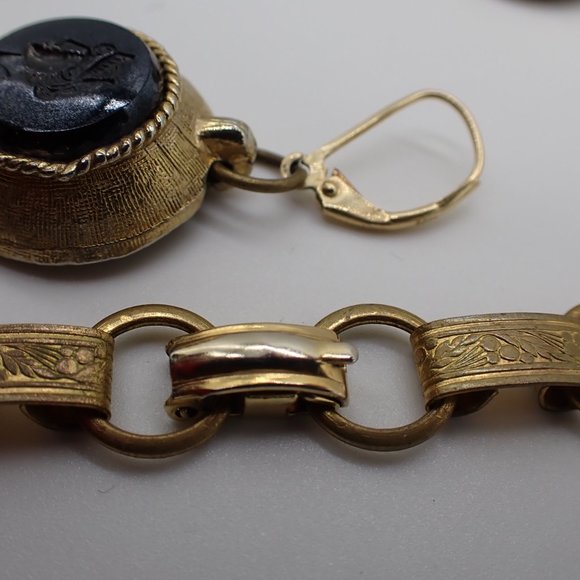 Vintage Roman style Intaglio figure head 3 piece necklace set! - Picture 3 of 9